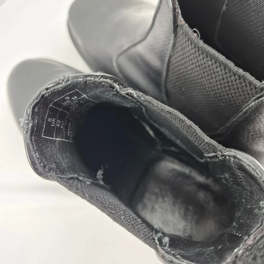 Dr. Martens 2976 Black Leather Chelsea Boots Womens 10 Mens 9 Lug Sole GV02R‎